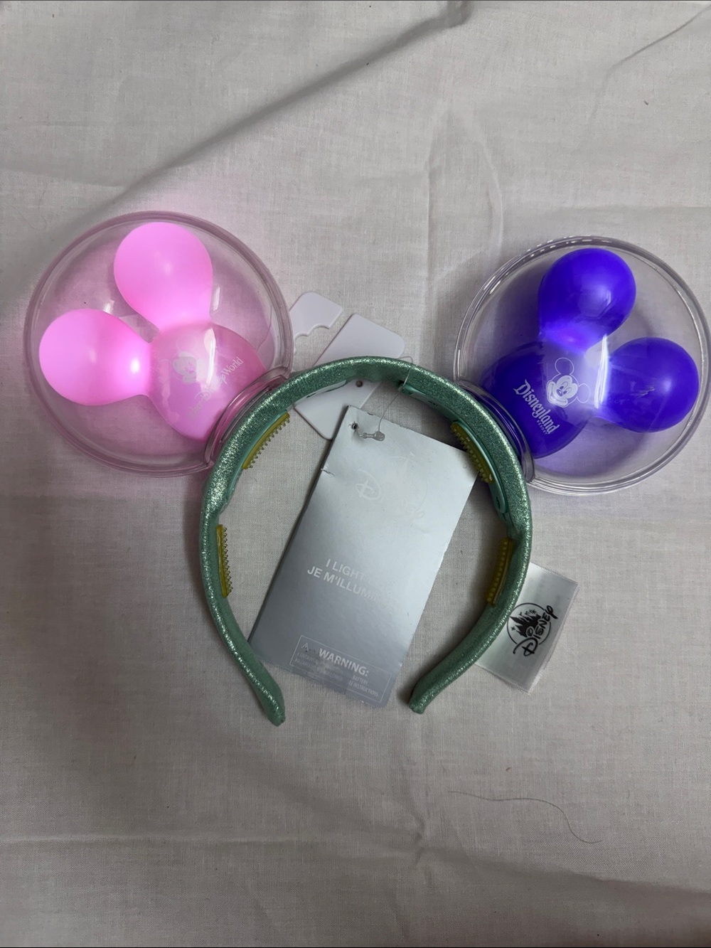 Disney Light-Up Minnie Ear Headband with Pink & Purple Ear Lights